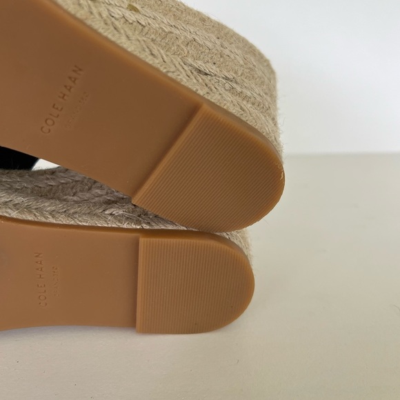 Cole Haan Cloudfeel Denim Slingback Espadrille Wedge Pumps, Navy, 6.5B - Picture 5 of 12